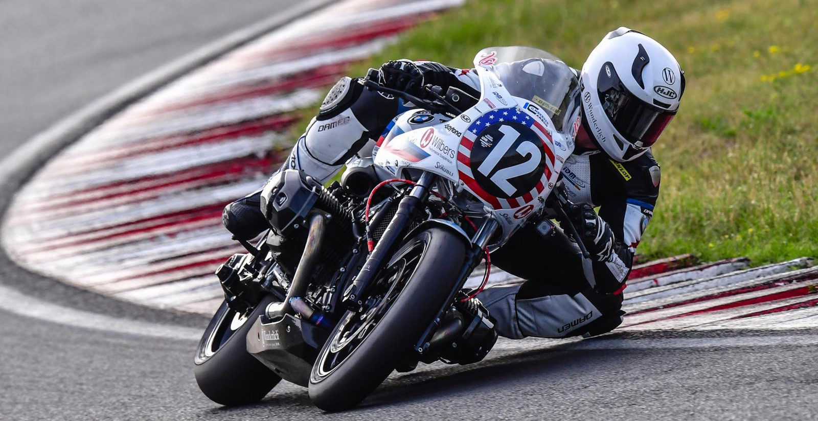 American Nate Kern (12) in action during the 2019 BMW Motorrad BoxerCup. Photo courtesy of Wunderlich Motorsport.