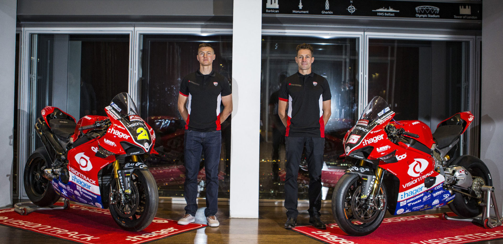 VisionTrack Ducati riders Christian Iddon (left) and Josh Brookes (right). Photo courtesy of Paul Bird Motorsport.