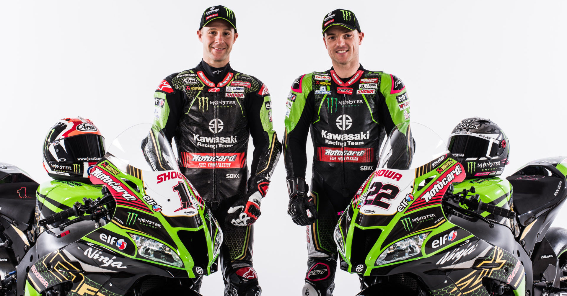 Jonathan Rea (left) and Alex Lowes (right). Photo courtesy of Kawasaki.