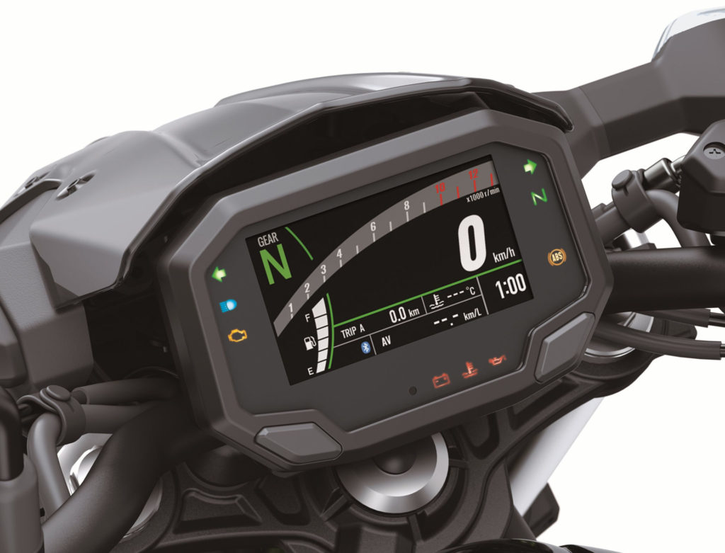 The instrument display on a 2020-model Kawasaki Z650. Photo courtesy of Kawasaki Motors Corp., U.S.A.