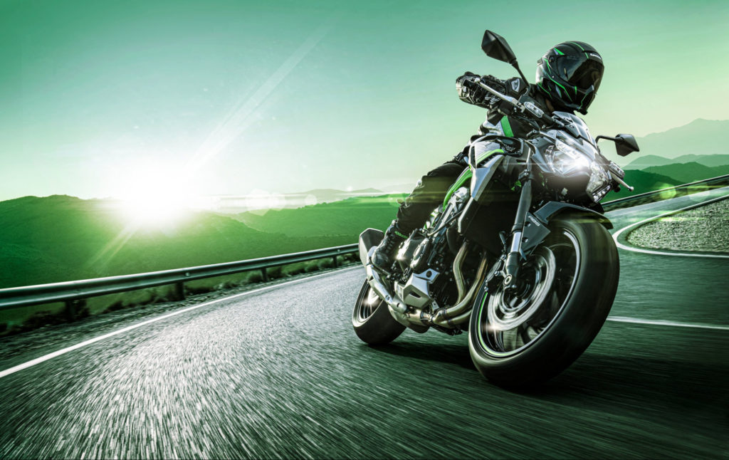 A 2020-model Kawasaki Z900 at speed. Photo courtesy of Kawasaki Motors Corp., U.S.A.