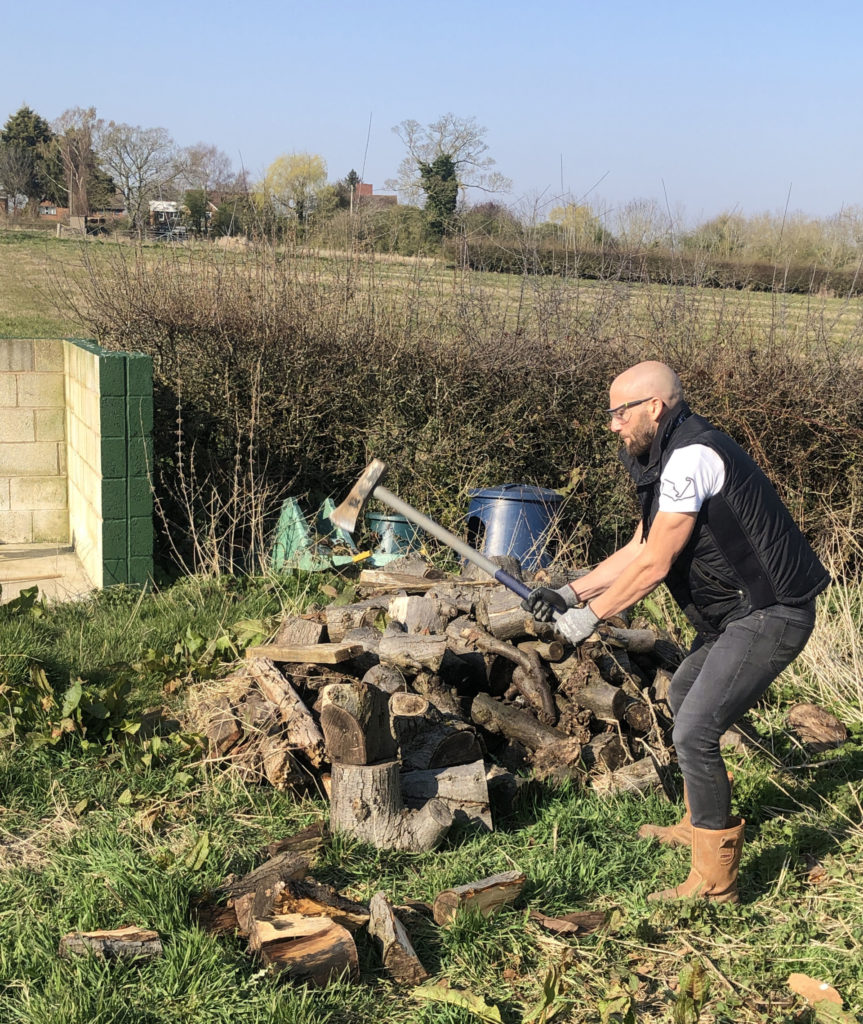 World Superbike racer Tom Sykes working on his property in England. Photo courtesy of BMW Motorrad Motorsport.