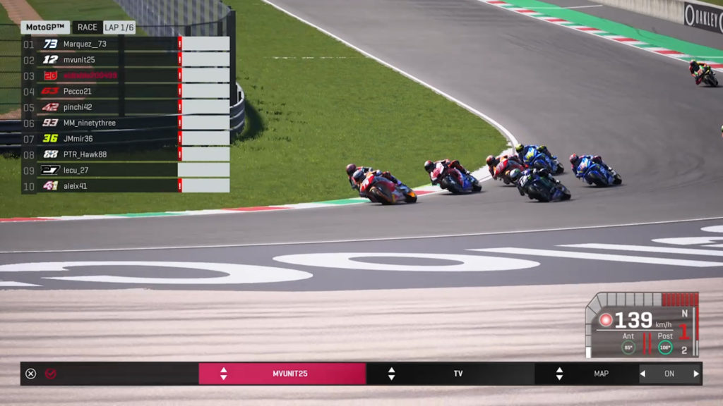 The start of the #StayAtHomeGP virtual MotoGP race. Image courtesy of Dorna/www.motogp.com.