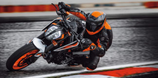 A 2020 KTM 890 Duke R at speed. Photo courtesy of KTM.