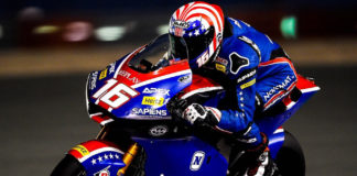 American Joe Roberts (16) in action at Losail International Circuit. Photo courtesy of American Racing Team.