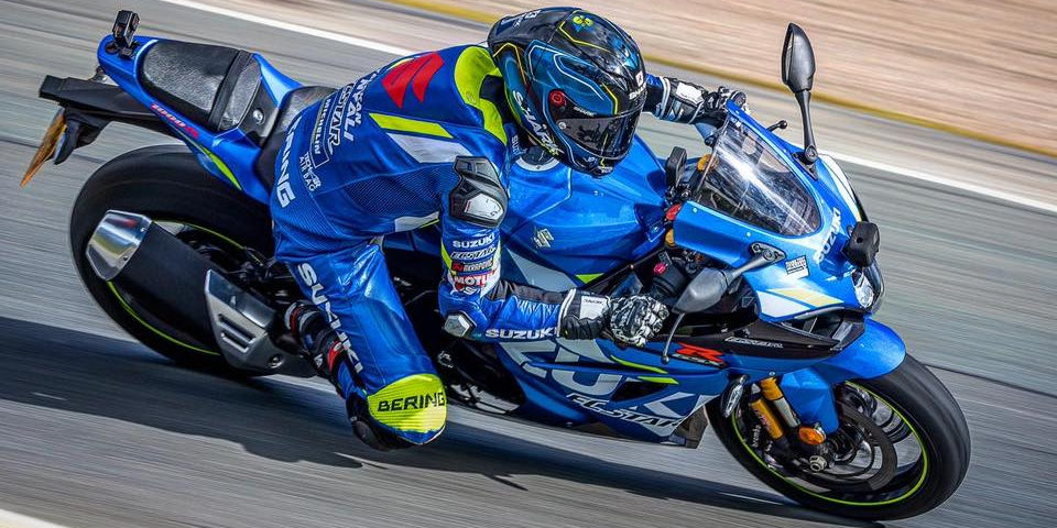 Sylvain Guintoli on his 2020-model Suzuki GSX-R1000R streetbike at a track day. Photo courtesy of Sylvain Guintoli.
