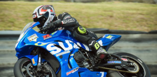 New Zealand Superbike Championship racer Scott Moir. Photo by Andy McGechan, courtesy of Team Suzuki Press Office.