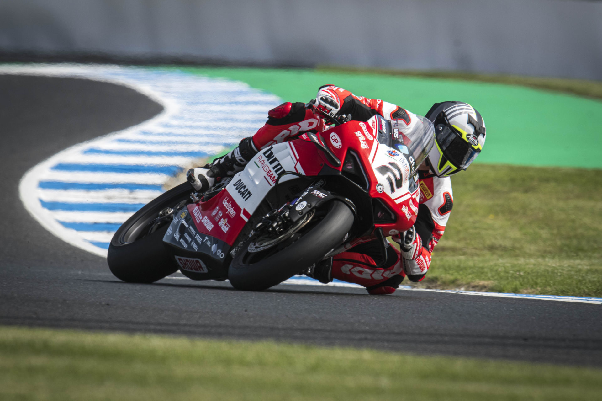 Barni Racing Team rider Leon Camier (2) at speed at Phillip Island. Photo courtesy of Barni Racing Team.