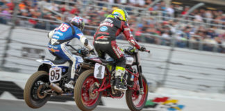JD Beach (95) and Jared Mees (1) during the 2019 Daytona TT. Photo by Scott Hunter, courtesy of AFT.