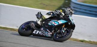 Josh Hayes (4) during the 2019 Daytona 200. Photo by Brian J. Nelson.