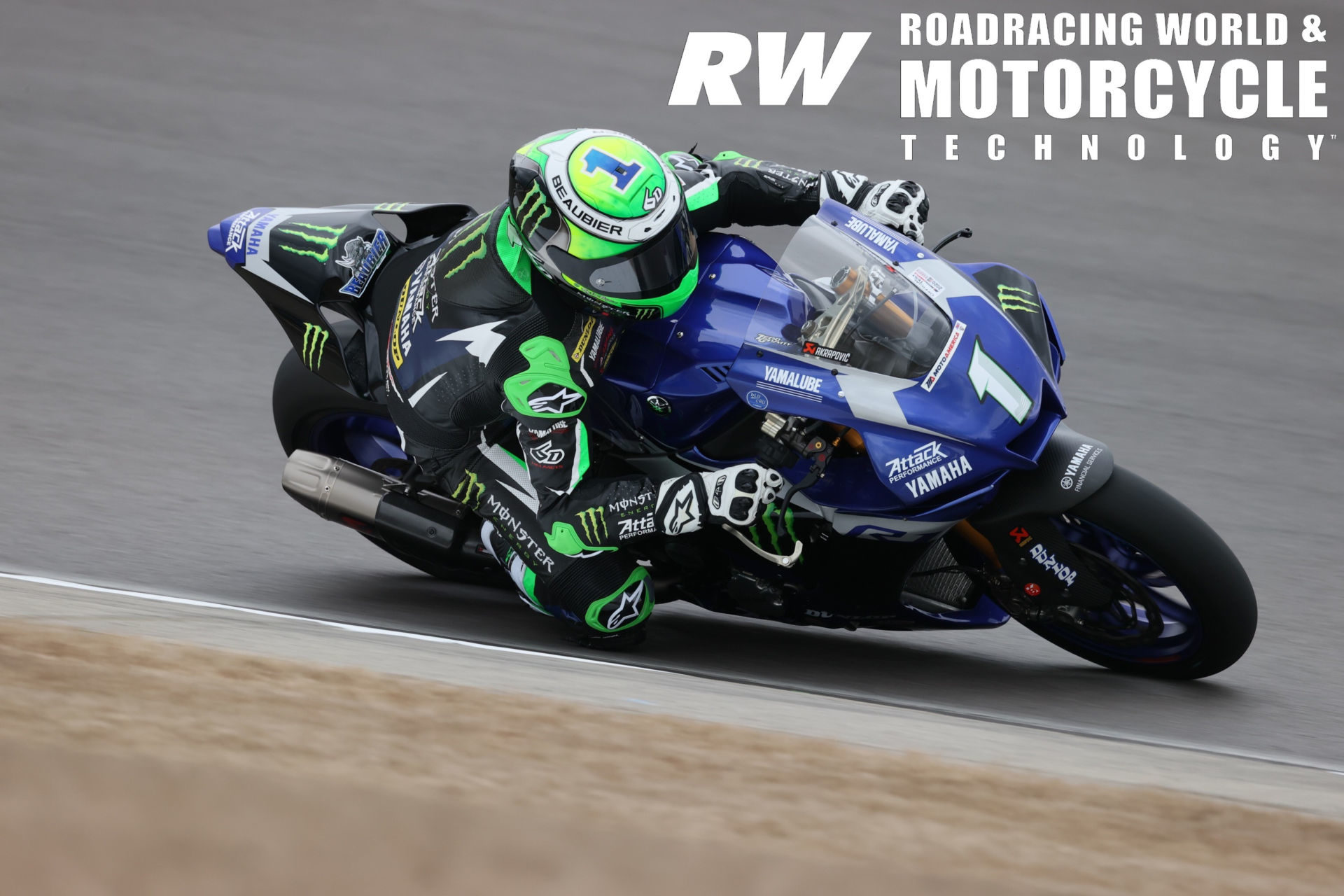 Cameron Beaubier (1) in action during the MotoAmerica pre-season test at Barber Motorsports Park. Photo by Brian J. Nelson.