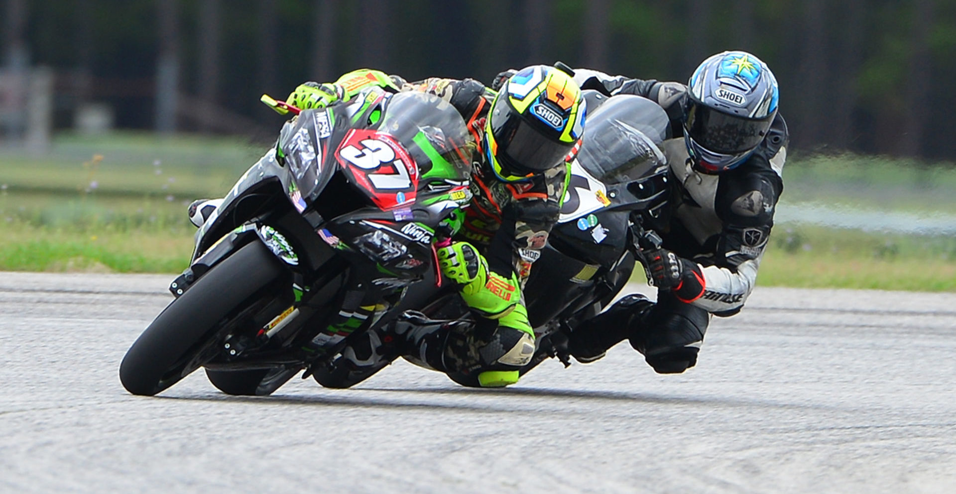 Stefano Mesa (37) leading Vasiliy Zhulin (16) during a CCS race event at Carolina Motorsports Park in 2019. Photo by Lisa Theobald, courtesy of ASRA/CCS.