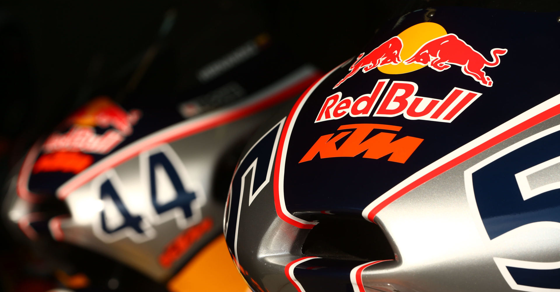 Red Bull MotoGP Rookies Cup KTM racebikes. Photo courtesy of Red Bull.