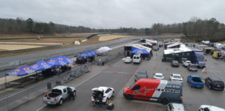 The paddock on Day Two of the official MotoAmerica pre-season test at Barber Motorsports Park. Photo by David Swarts.