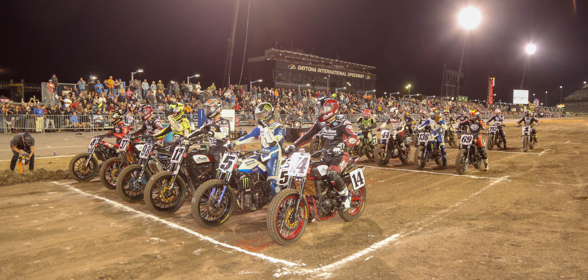 The starting grid for the AFT Twins race at the 2019 Daytona TT. Photo by Scott Hunter, courtesy of AFT.