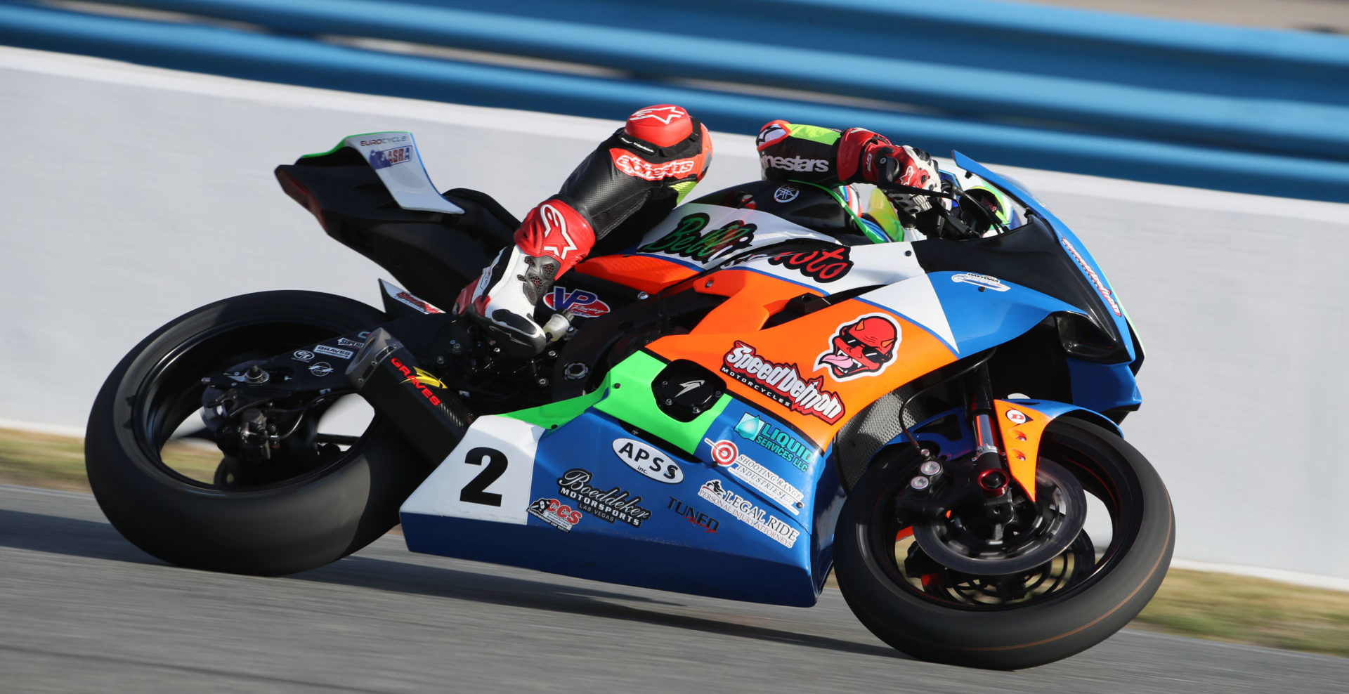 Josh Herrin (2) on his Bellissi Moto/Speed Demon Yamaha YZF-R6 during qualifying for the 79th Daytona 200 at Daytona International Speedway. Photo by Brian J. Nelson.