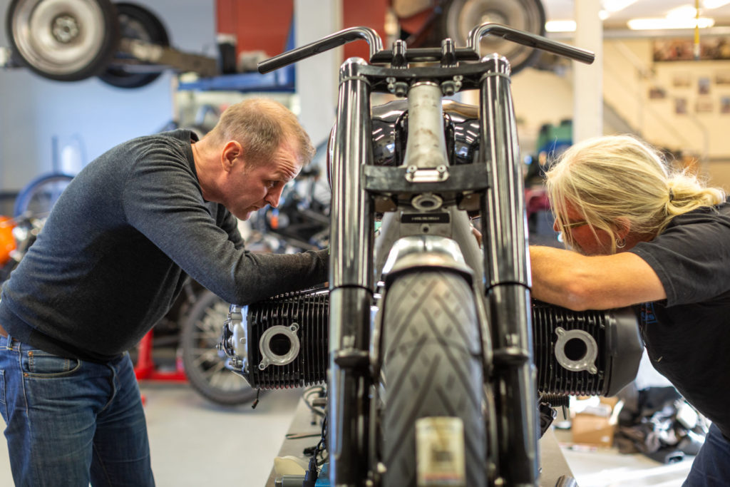 BMW staff working on the Concept R 18. Photo courtesy of BMW Motorrad.