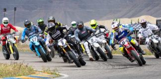 AMA Supermoto action. Photo by Steve Alkyer, courtesy of DRT Racing.