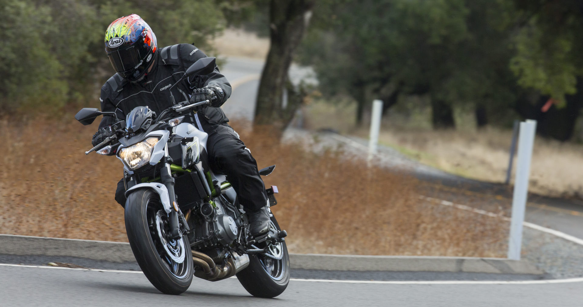 Roadracing World Associate Editor David Swarts riding a 2018-model Kawasaki Z650 during a new model launch held in Southern California in 2017. Photo by Kevin Wing, courtesy of Kawasaki Motors Corp., U.S.A.