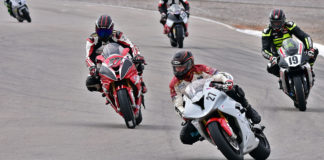 Mario Orozco (27) leads Greg Arnold (271), Tim Parchman (19), David Anderson (308) and Jay Libby (50) in the Saturday WERA West Formula One race. Photo by Michael Gougis.
