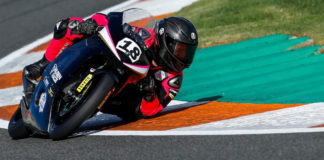 Rossi Moor (18) at speed on his Snipers Mugen Race Junior Team Honda NSF250R. Photo courtesy of Rossi Moor.