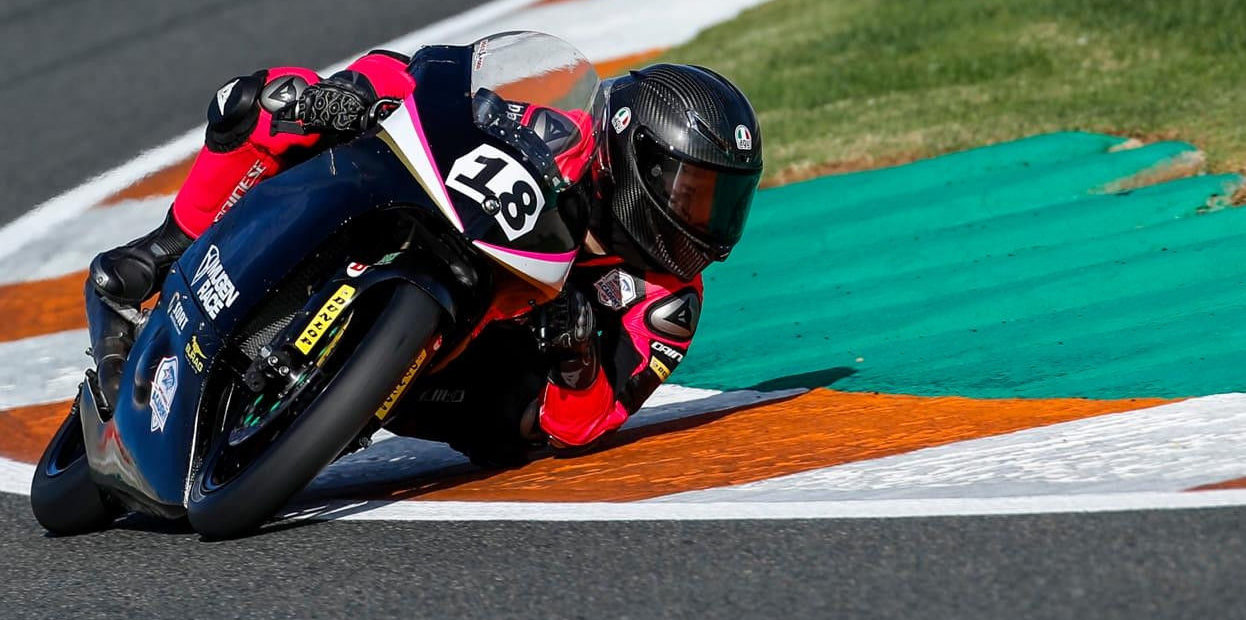 Rossi Moor (18) at speed on his Snipers Mugen Race Junior Team Honda NSF250R. Photo courtesy of Rossi Moor.