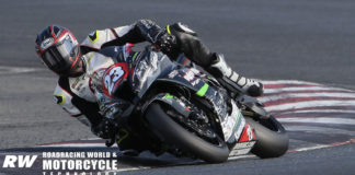 MotoAmerica: Josh Hayes Previews Superbike, P11 (Corey Alexander) Corey Alexander (23) at speed on his RideHVMC Kawasaki ZX-10R at New Jersey Motorsports Park in 2019. Photo by Brian J. Nelson.