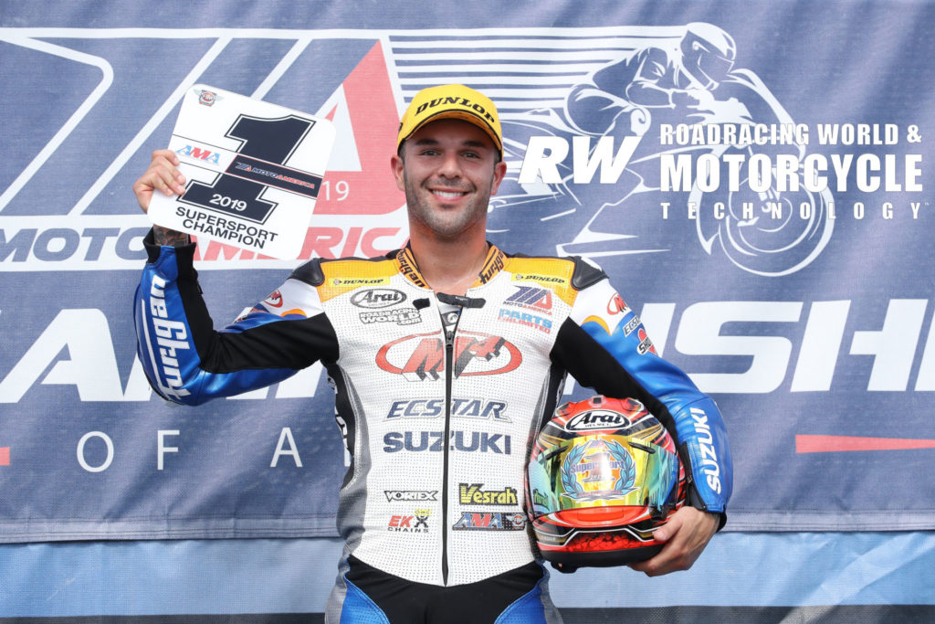 2019 MotoAmerica Supersport Champion Bobby Fong at Barber Motorsports Park in 2019. Photo by Brian J. Nelson.