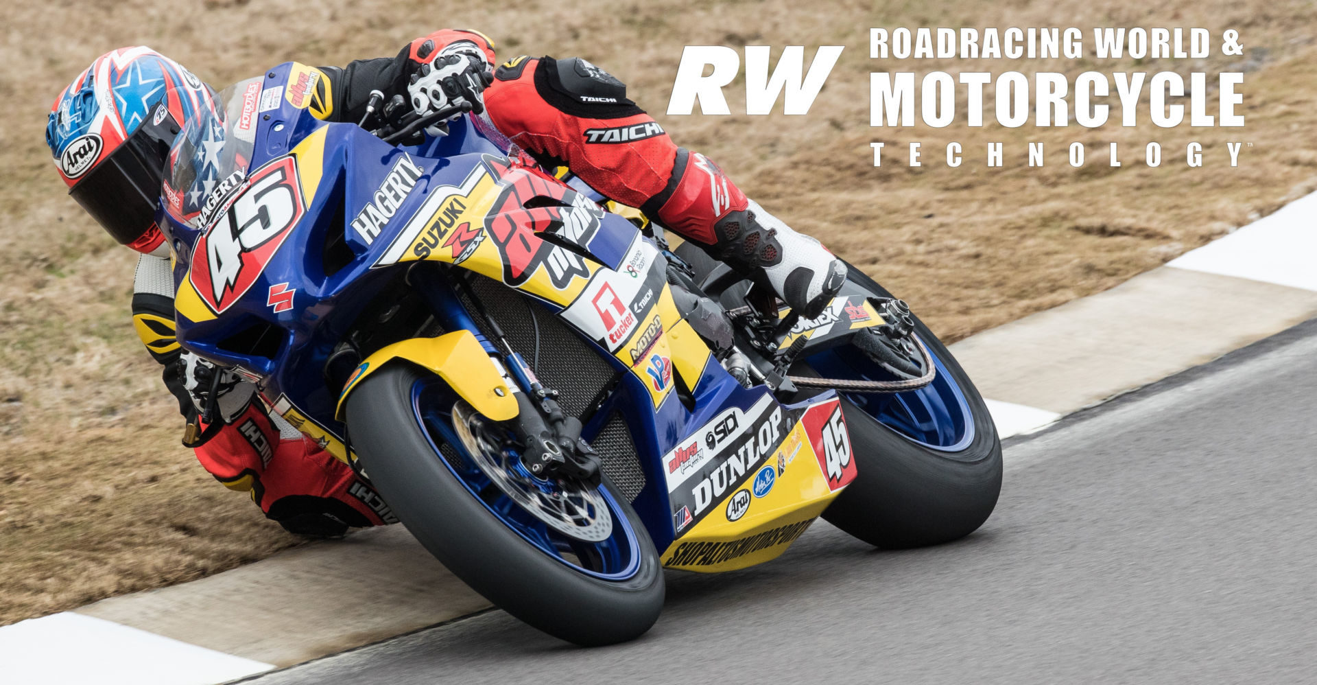 Cameron Petersen (45) at speed on his new Altus Motorsports Tucker Hagerty Suzuki GSX-R1000 Superstock bike during the 2020 MotoAmerica pre-season test at Barber Motorsports Park. Photo by Brian J. Nelson.