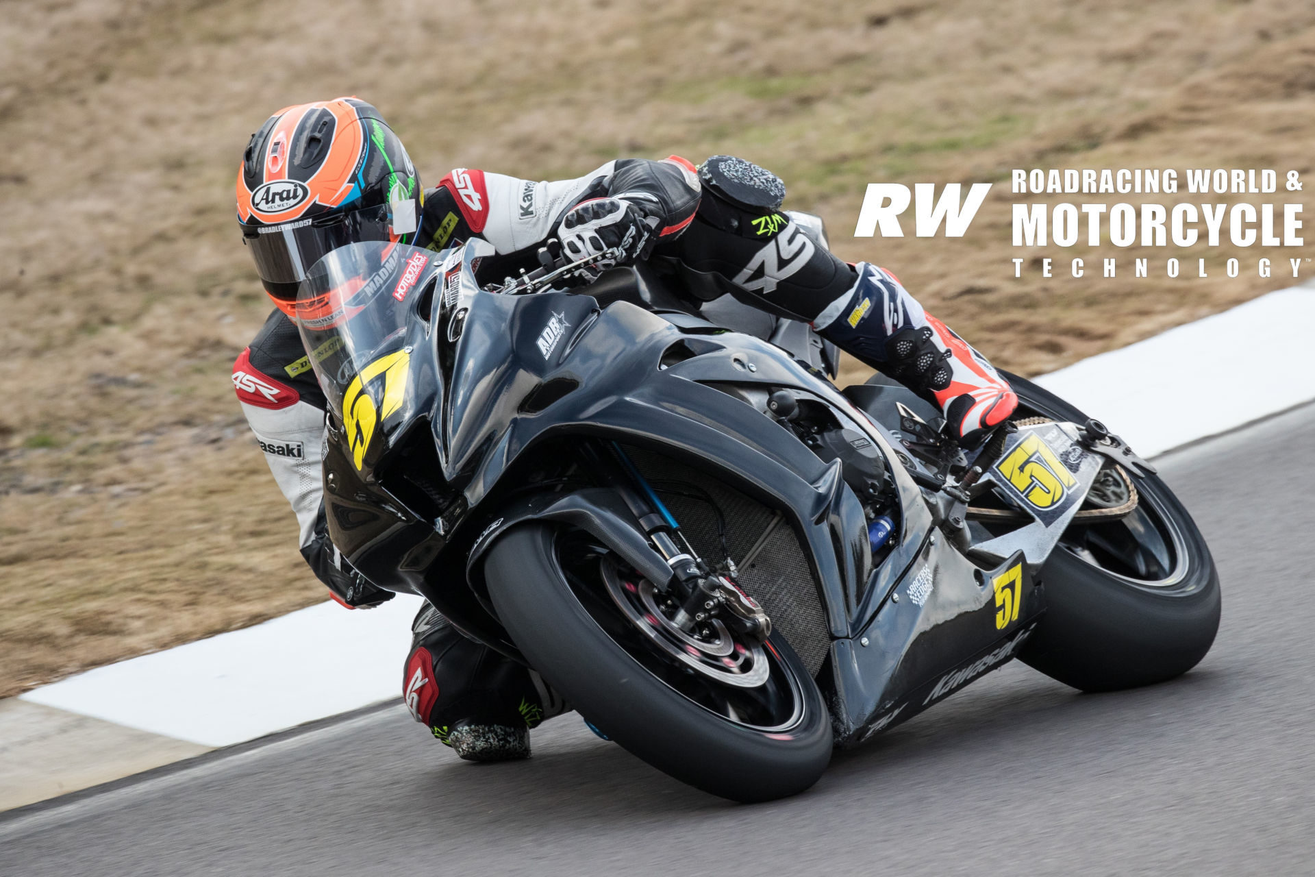 Privateer Bradley Ward (57) riding his Kawasaki ZX-10R at the 2020 MotoAmerica pre-season test at Barber Motorsports Park. Photo by Brian J. Nelson.