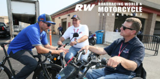 MotoAmerica President Wayne Rainey (right), MotoAmerica Chief Operating Officer Chuck Aksland (center), and four-time AMA Superbike Champion Josh Hayes (left) during a MotoAmerica event at Sonoma Raceway in 2018. Photo by Brian J. Nelson.