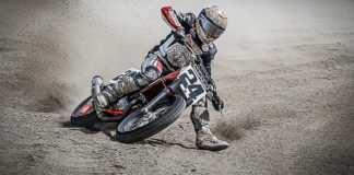 Dunlop-supported amateur flat track racer Hunter Bauer (24). Photo by David Dudley, courtesy of Dunlop.