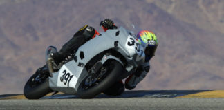 Errol Sullivan (391) in action on his Kawasaki Ninja 400 at Chuckwalla Valley Raceway. Photo by CaliPhotography.com, courtesy of Errol Sullivan.