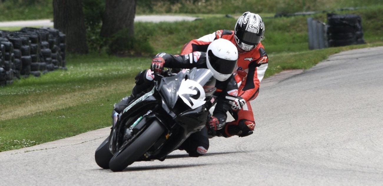 Drew Jankord (2) leads Tom Girard during a CCS race at Blackhawk Farms Raceway in 2019. Photo by Jessica Johnk, courtesy of ASRA/CCS.