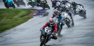 Scott Greenwood (4) leading a LRRS race at New Hampshire Motor Speedway in 2018. Photo courtesy of LRRS/NHMS.