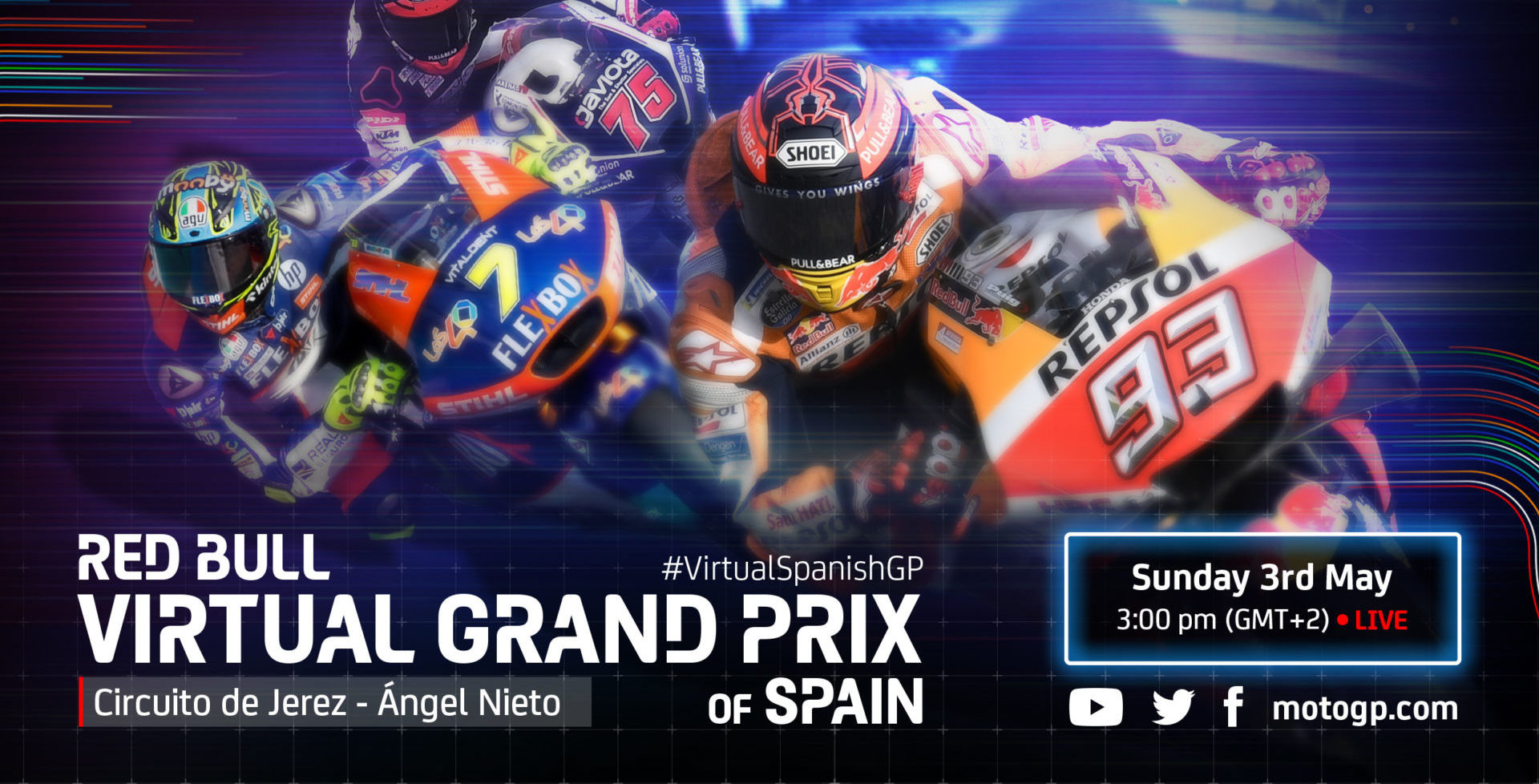 The Red Bull Virtual Grand Prix of Spain is scheduled Sunday, May 3. Image courtesy of Dorna.