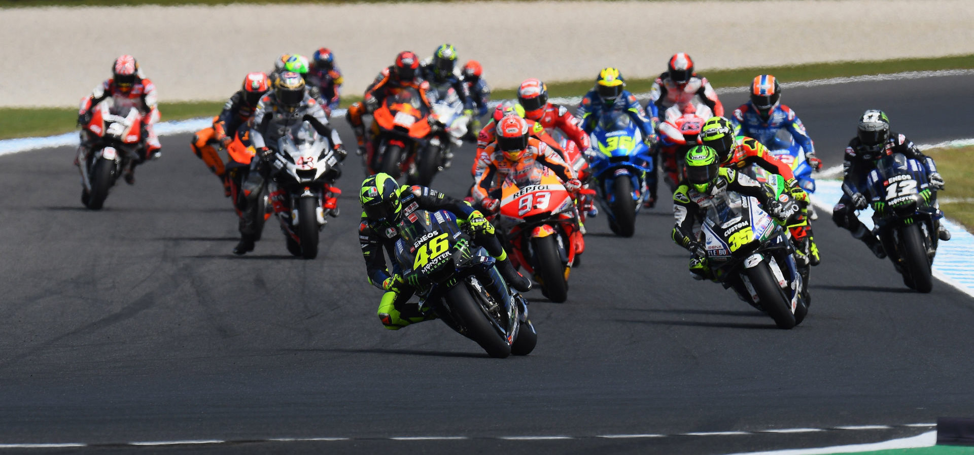 The start of the 2019 Australian Grand Prix at Phillip Island. Photo courtesy Michelin.