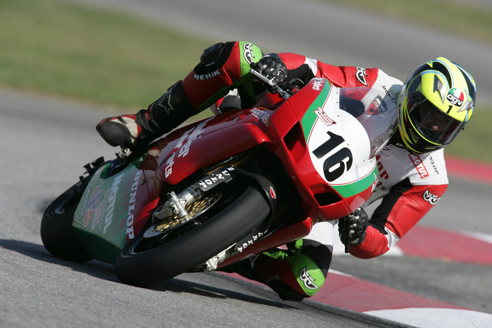Marty Craggill (16) , as seen during the 2007 AMA Formula Xtreme Championship. Photo courtesy Boulder Motor Sports.