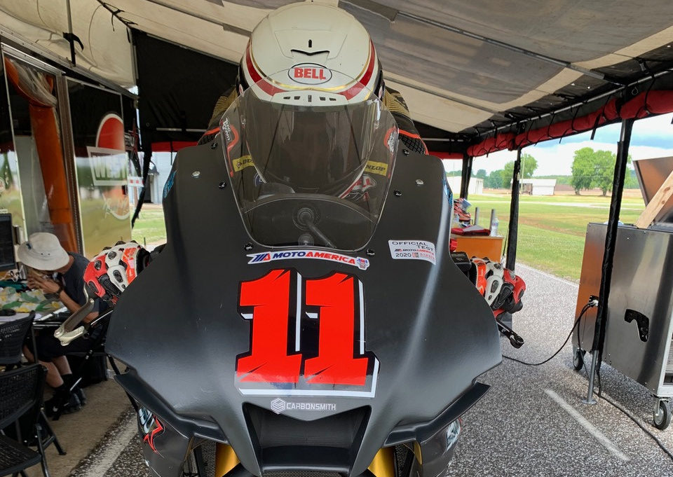Mathew Scholtz with his Westby Racing Yamaha YZF-R1 during a test at Talladega Gran Prix Raceway. Photo courtesy Westby Racing.