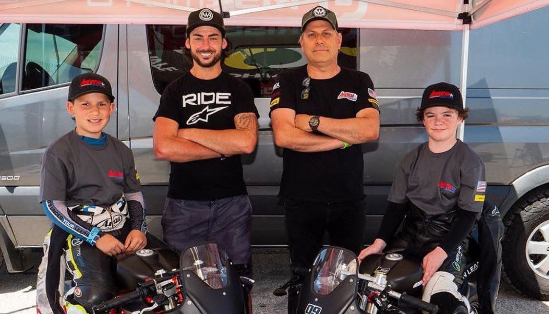 (from left) Travis Horn, John Hopkins, Eitan Butbul, and Jesse James Shedden. Photo courtesy of American Racing Team.