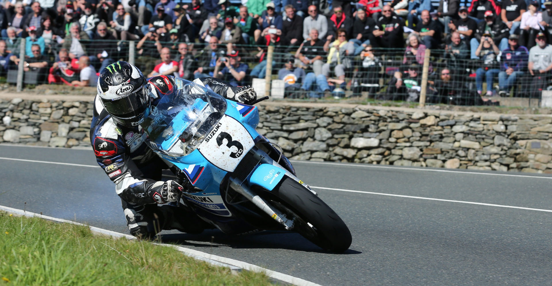 Michael Dunlop (3) in action during the 2016 Classic TT. Photo courtesy of Classic TT Press Office.