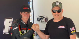 Rocco Landers (left) and American Racing Team and APEX Motorsport Agency owner Eitan Butbul (right). Photo courtesy APEX Motorsport Agency.