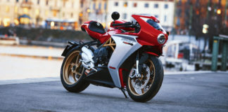 An MV Agusta Superveloce 800 in red. Photo courtesy MV Agusta.