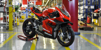 Ducati Superleggera V4 001 of 500 numbered units in the Ducati factory in Italy. Photo courtesy Ducati.
