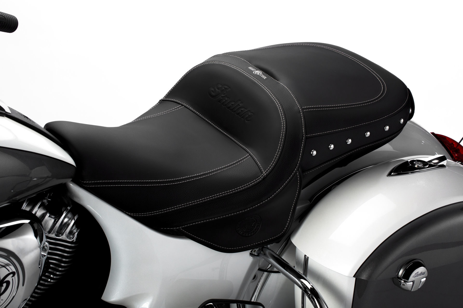 Indian Motorcycle's ClimaCommand Classic Seat with heating and cooling. Photo courtesy Indian Motorcycle.