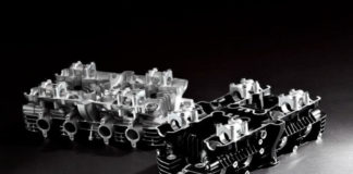 Reproduction Kawasaki cylinder heads. Photo courtesy Kawasaki Motors Corp., U.S.A.