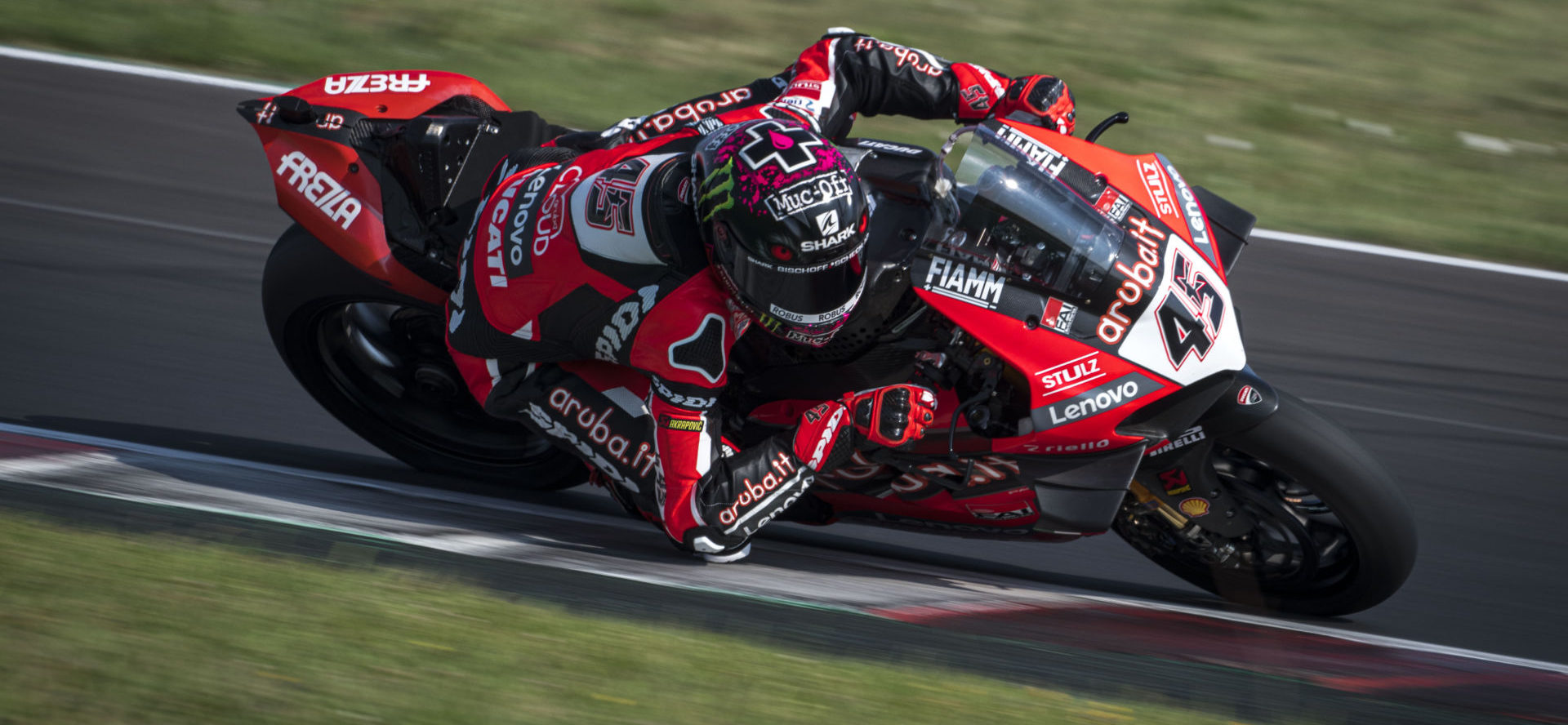 Scott Redding (45) at speed at Misano. Photo courtesy Ducati.