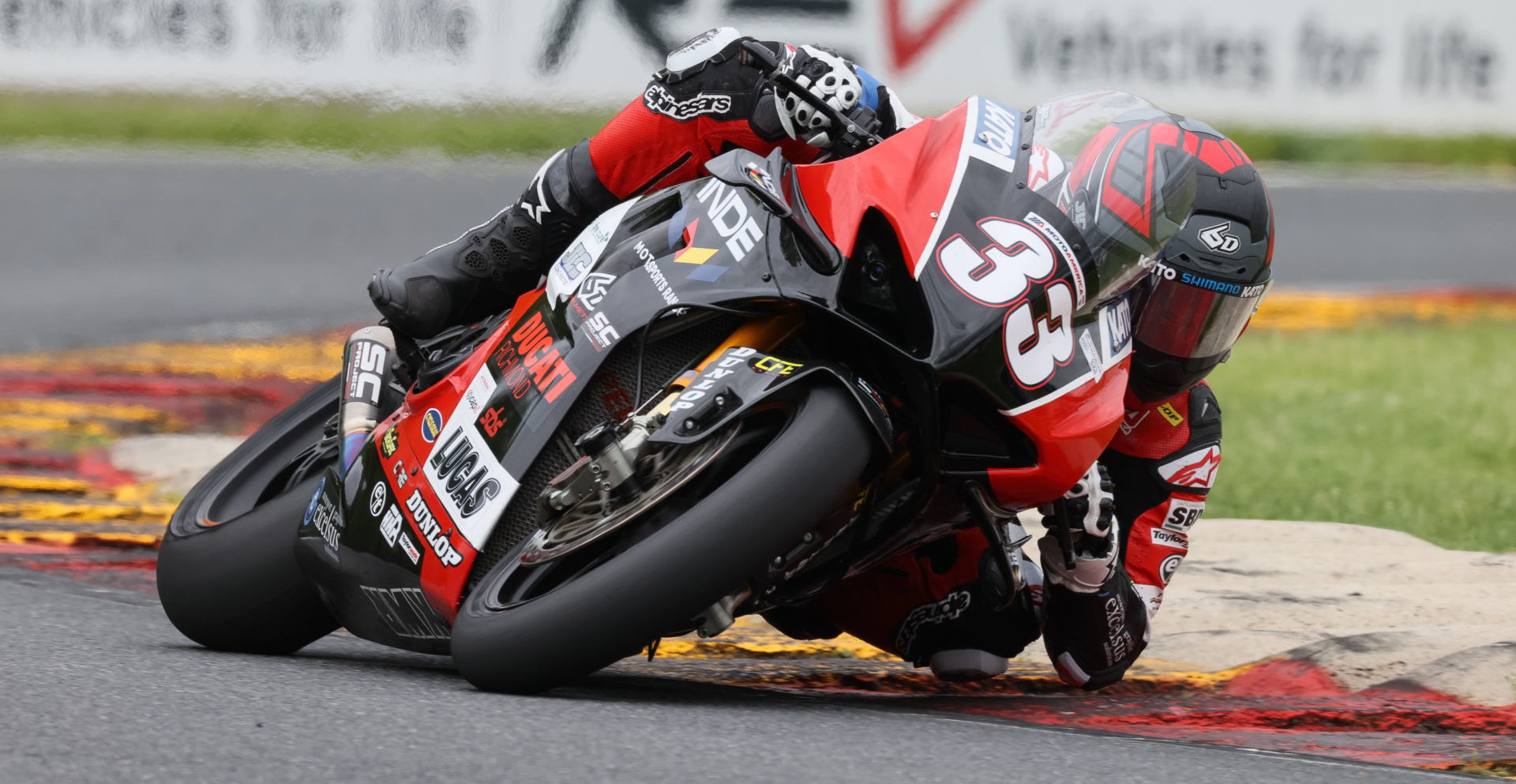 Kyle Wyman (33) in action on his Ducati Panigale V4 R at Road America. Photo by Brian J. Nelson, courtesy Kyle Wyman Racing.