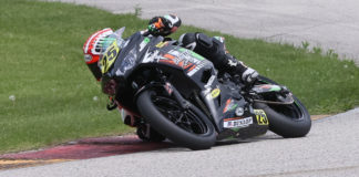 Dominic Doyle (25) at speed at Road America. Photo by Brian J. Nelson, courtesy MotoAmerica.