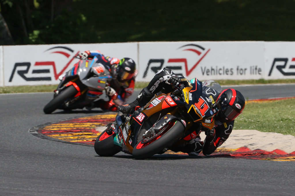 Mathew Scholtz (11) leads Josh Herrin (2) at Road America. Photo by Brian J. Nelson courtesy Westby Racing.